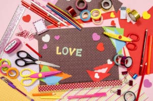 Colorful arts and craft supplies
